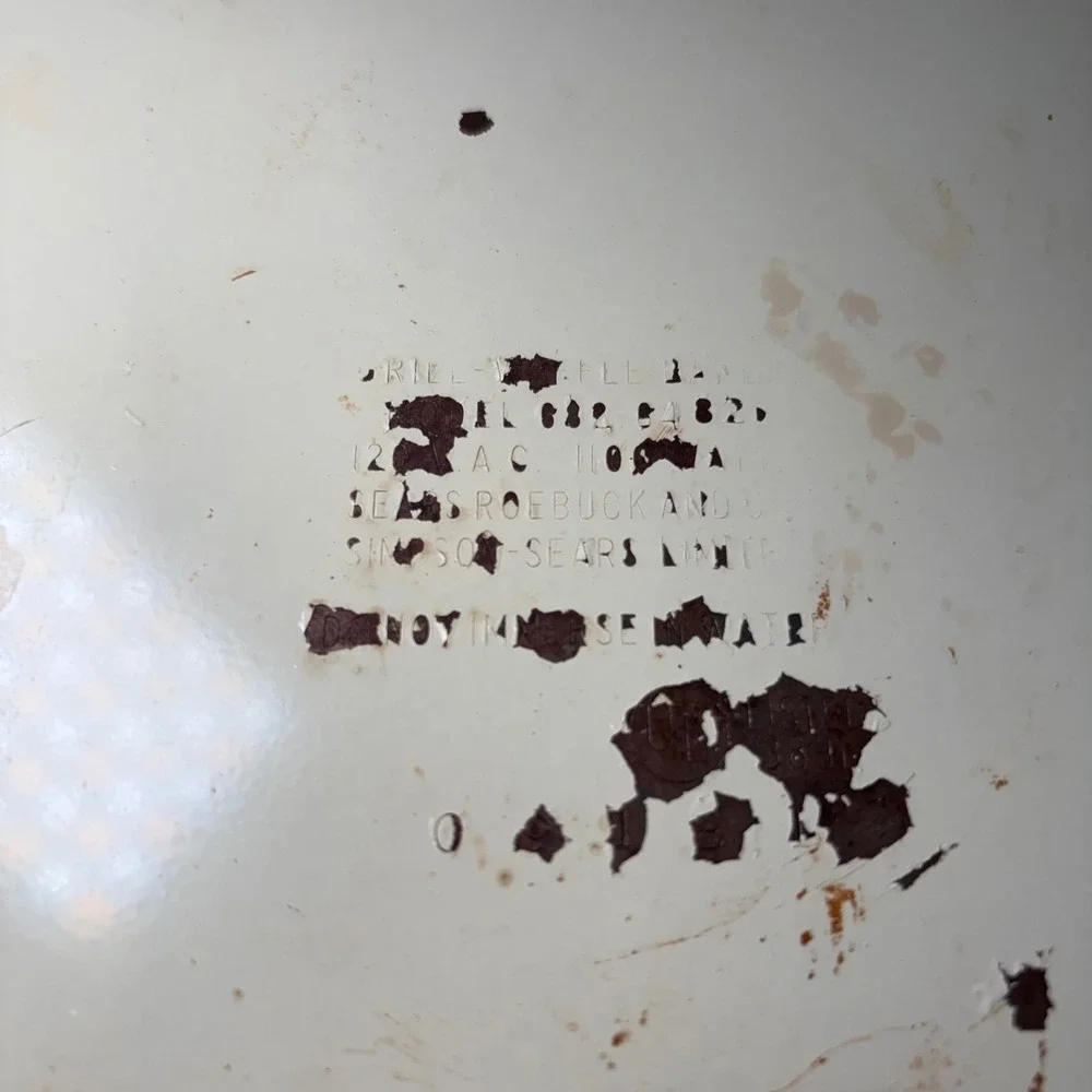 Vintage Sears CounterCraft Grill-Waffle Maker Brown Cream Botanical Herb Tested